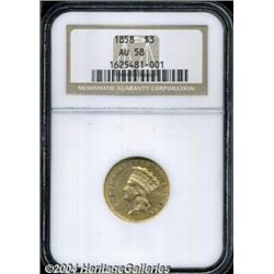 1858[$3] AU58 NGC.