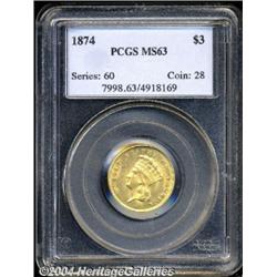 1874[$3] MS63 PCGS.