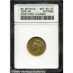 1878[$3]--Scratched, Cleaned--ANACS. AU Details, Net XF45.
