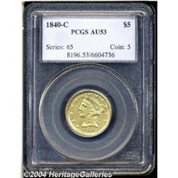 1840-C[$5] AU53 PCGS.
