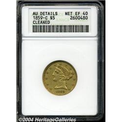 1859-C[$5]--Cleaned--ANACS. AU Details, Net XF40.