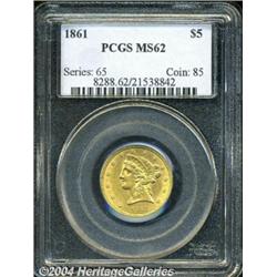 1861[$5] MS62 PCGS.