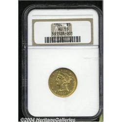 1864[$5] AU55 NGC.