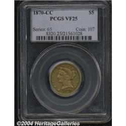 1870-CC[$5] VF25 PCGS.