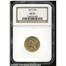 1877-S[$5] AU55 NGC.