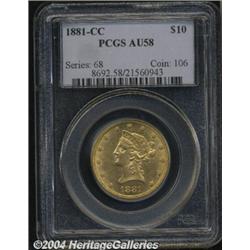 1881-CC[$10] AU58 PCGS.