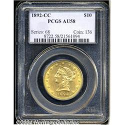 1892-CC[$10] AU58 PCGS.
