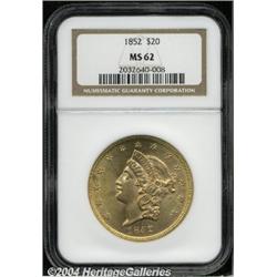 1852[$20] MS62 NGC.