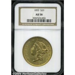 1853[$20] AU58 NGC.