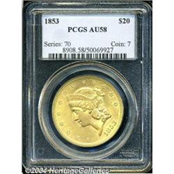 1853[$20] AU58 PCGS.