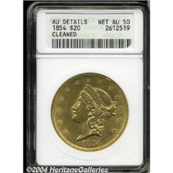 1854[$20] Small Date--Cleaned--ANACS. AU Details, Net AU50.