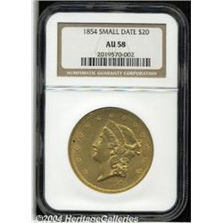 1854[$20] Small Date AU58 NGC.