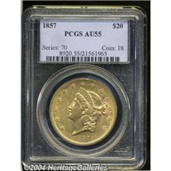 1857[$20] AU55 PCGS.