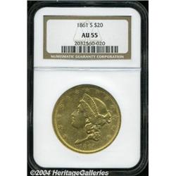 1861-S[$20] AU55 NGC.