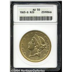 1865-S[$20] AU50 ANACS.