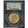 Image 1 : 1873[$20] Open 3 MS62 PCGS.