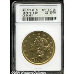 1876-S[$20]--Cleaned--ANACS. AU Details, Net XF45.