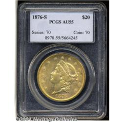 1876-S[$20] AU55 PCGS.