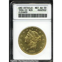 1884-CC[$20]--Cleaned--ANACS. Unc Details, Net AU50.