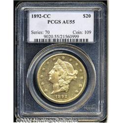 1892-CC[$20] AU55 PCGS.