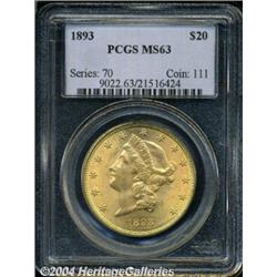 1893[$20] MS63 PCGS.