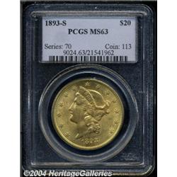 1893-S[$20] MS63 PCGS.