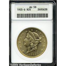 1905-S[$20] AU58 ANACS.