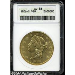 1906-S[$20] AU58 ANACS.