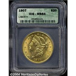 1907[$20] MS64 ICG.