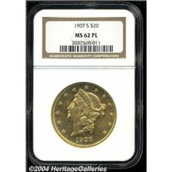1907-S[$20] MS62 Prooflike NGC.