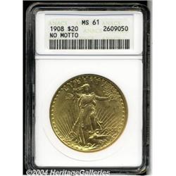 1908[$20] No Motto MS61 ANACS.