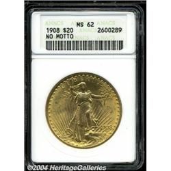1908[$20] No Motto MS62 ANACS.