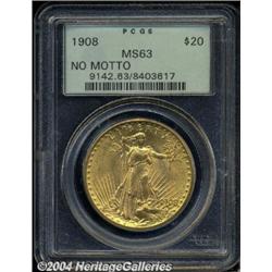 1908[$20] No Motto MS63 PCGS.