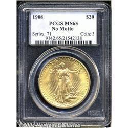 1908[$20] No Motto MS65 PCGS.