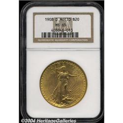 1908-D[$20] Motto MS65 NGC.