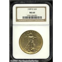 1909-D[$20] MS60 NGC.