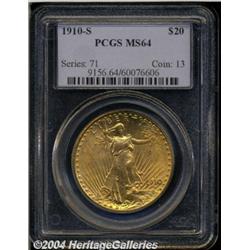 1910-S[$20] MS64 PCGS.