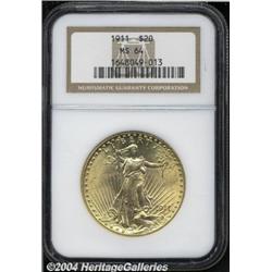 1911[$20] MS64 NGC.