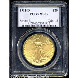 1911-D[$20] MS63 PCGS.