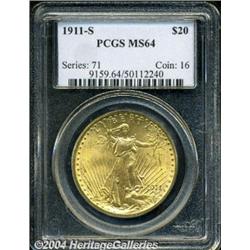 1911-S[$20] MS64 PCGS.