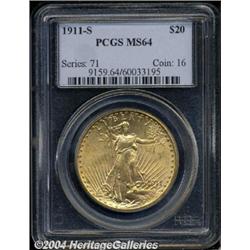 1911-S[$20] MS64 PCGS.
