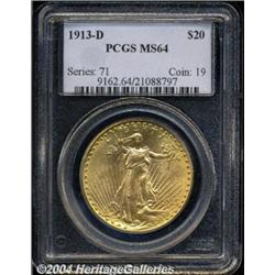 1913-D[$20] MS64 PCGS.