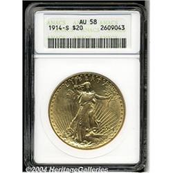 1914-S[$20] AU58 ANACS.