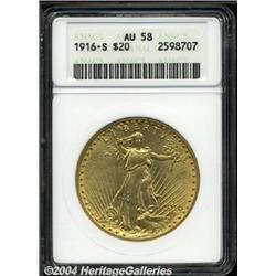 1916-S[$20] AU58 ANACS.