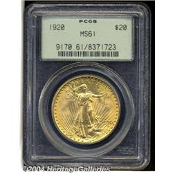 1920[$20] MS61 PCGS.