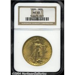 1920[$20] MS63 NGC.