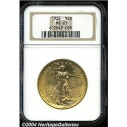1922[$20] MS63 NGC.