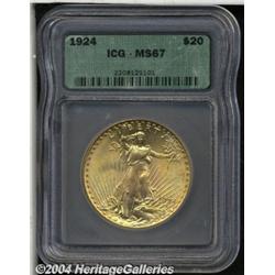 1924[$20] MS67 ICG.