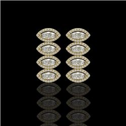 5.33 CTW Marquise Diamond Designer Earrings 18K Yellow Gold - REF-986Y2K - 42784