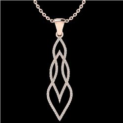 0.80 CTW Micro Pave VS/SI Diamond Necklace 14K Rose Gold - REF-78T2M - 20386